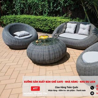 Sofa trứng tròn nhựa giả mây ghế mây nhựa Sài Gòn giá sỉ