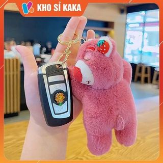 MÓC KHÓA GẤU DÂU LOTSO- CÓ HƯƠNG THƠM giá sỉ