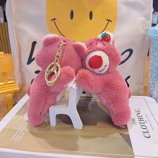MÓC KHÓA GẤU DÂU LOTSO- CÓ HƯƠNG THƠM