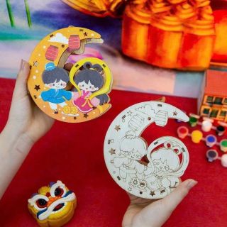 Lồng đèn gỗ DIY tô màu 2024