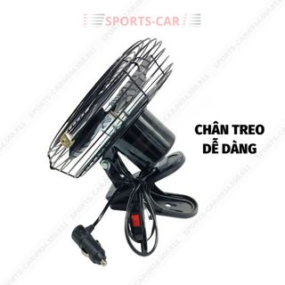 Quạt ô tô lồng sắt cắm tẩu 12V, 24V siêu mát cho xe