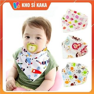 SET 5 YẾM COTTON TAM GIÁC CHO BÉ- 2 NÚT BẤM