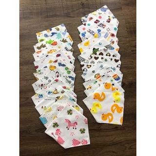 SET 5 YẾM COTTON TAM GIÁC CHO BÉ- 2 NÚT BẤM giá sỉ