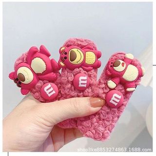 VĨ 3 KẸP MÁI TÁCH LÔNG GẤU HỒNG LOTSO