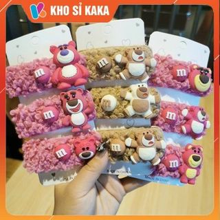 VĨ 3 KẸP MÁI TÁCH LÔNG GẤU HỒNG LOTSO giá sỉ