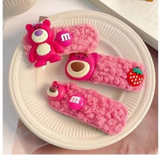 VĨ 3 KẸP MÁI TÁCH LÔNG GẤU HỒNG LOTSO