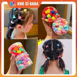 HỘP 100 BUỘC TÓC HOA VẢI MỀN CHO BÉ NHỎ