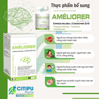 Viên uống tuần hoàn máu não bổ tim Améliorer Ginkgo Biloba Coenzyme Q10