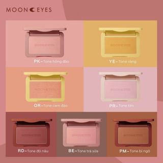 [SẴN HỎA TỐC] Má hồng MOONEYES BLUSH Hottredn phấn má hồng nội địa Trung lì phấn mịn tone màu Hàn Quốc