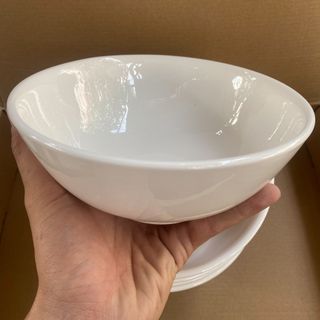 Bộ 5 Tô 7 bầu 17.5cm gốm sứ trắng phù hợp tô bán phở, bún các loại