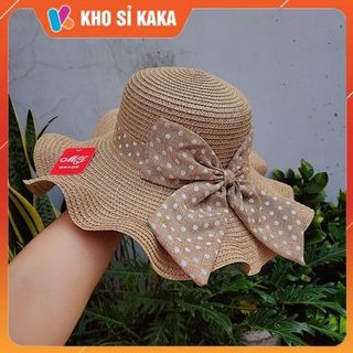 MŨ CÓI VIỀN BÈO NƠ CHẤM BI NC01