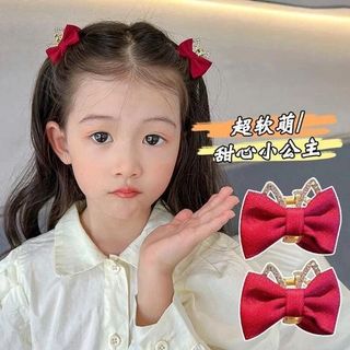 SET 2 KẸP CÀNG CUA SẮT NHÍ PHỐI HẠT ĐÍNH NƠ