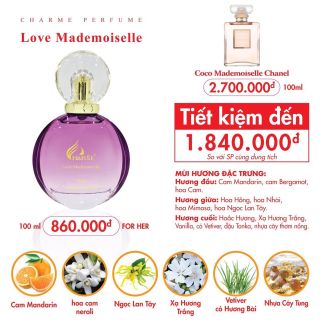 Nước Hoa Nữ Charme Love Mademoiselle 100ml giá sỉ