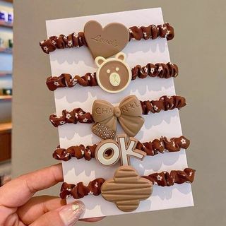 SET 5 BUỘC TÓC NHÚNG GẤU NÂU