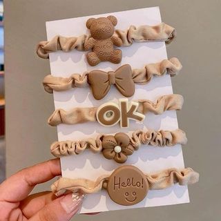 SET 5 BUỘC TÓC NHÚNG GẤU NÂU
