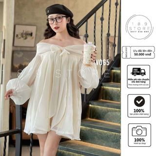 Đầm Babydoll Tay Bồng Nơ Ngực Chất Voan Tơ, Bà Nào Gu Bánh Bèo Dịu Dàng