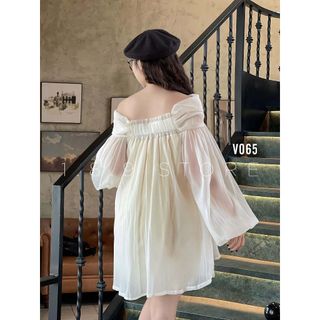 Đầm Babydoll Tay Bồng Nơ Ngực Chất Voan Tơ, Bà Nào Gu Bánh Bèo Dịu Dàng giá sỉ