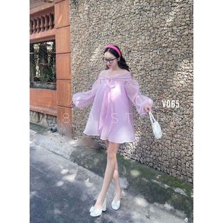 Đầm Babydoll Tay Bồng Nơ Ngực Chất Voan Tơ, Bà Nào Gu Bánh Bèo Dịu Dàng