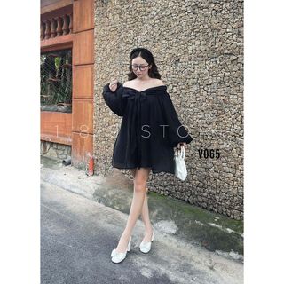 Đầm Babydoll Tay Bồng Nơ Ngực Chất Voan Tơ, Bà Nào Gu Bánh Bèo Dịu Dàng