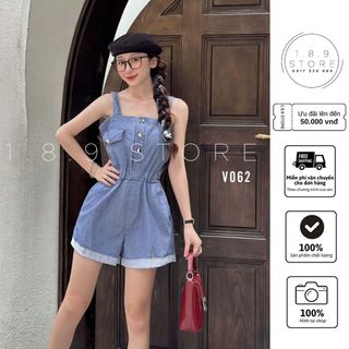 Jum Nữ Chất Jeans Xịn Sò Dáng Quần Short Phối Túi Hộp Hai Dây Cực Kỳ Cá Tính giá sỉ