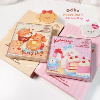 Bảng Mắt ODBO 9 Ô- Tặng Kèm Kẹp Tóc Cute- OD2024 Sweet Munch Eyeshadow Palette Puppy Day_Kitten Day