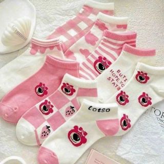 SET 5 ĐÔI TẤT VỚ HỌA TIẾT GẤU DÂU