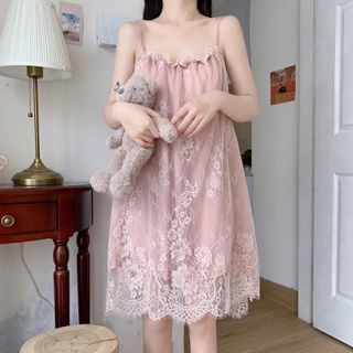 Bộ đầm mặc nhà dễ thương 2 lớp