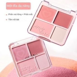 Judydoll Bảng 4 ô màu má hồng và highlight tất cả trong một Kem má hồng Phù Hợp Makeup TẶNG KÈM MÚT giá sỉ