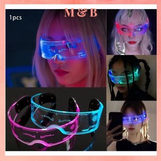 Kính đèn LED phát sáng 3D RGB dành cho tham gia hộp đêm Cyber Punk siêu ngầu đồ chơi hóa trang phát sáng nhiều màu giá sỉ