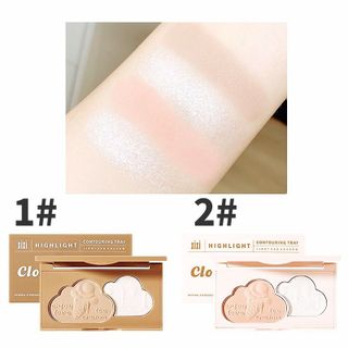 XIXI Bảng Phấn Tạo Khối Má Hồng 2in1 Kèm Highlight, Nhũ Bắt Sáng Màu Lì Đám Mây D-612 Cloud contour highlight