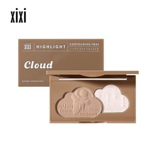 XIXI Bảng Phấn Tạo Khối Má Hồng 2in1 Kèm Highlight, Nhũ Bắt Sáng Màu Lì Đám Mây D-612 Cloud contour highlight