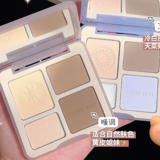 Tạo khối 4 màu SWEET MINT mỏng mịn tự nhiên bắt sáng Highlight And Contouring Palette Bao nâu bao xanh 3D Chất Lượng Cao giá sỉ