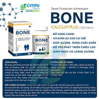 Viên Uống Bổ Sung Canxi Bone Calcium Plus Diphaco