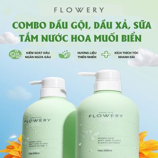 Combo dầu gội, dầu xả nước hoa muối biển Flowery LADY 500ml giá sỉ