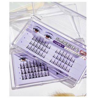 Lông mi giả tách sợi mi cụm tự nối tự độ dài 8-12mm lông mi trên dưới mềm, nhẹ tự nhiên tặng kèm keo dán mi Lông mi giả