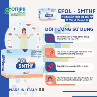 Viên Uống EFOL 5MTHF Bổ Sung Dưỡng Chất Chống Dị Tật Thai Nhi