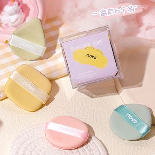 Bộ Set 6 Bông Mút Tán Phấn Nền Che Khuyết Điểm Mềm Mịn Makup Trang Điểm Cao Cấp NOVO 5914 Kèm Hộp Đựng Siêu Xinh