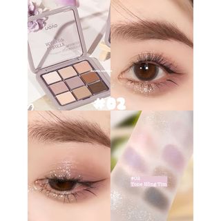 Bảng phấn mắt 9 ô màu NOVO 9 Màu Tông Nhũ Và Lì Trang Điểm Chống Nước Hàn Quốc NO.5877 bền màu lâu trôi