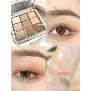 Bảng phấn mắt 9 ô màu NOVO 9 Màu Tông Nhũ Và Lì Trang Điểm Chống Nước Hàn Quốc NO.5877 bền màu lâu trôi