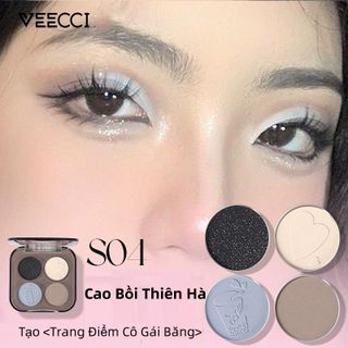 Bảng phấn mắt 4 ô VEECCI màu sắc hiệu ứng lì mịn ánh nhũ chống nhòe lâu trôi