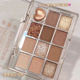 Bảng Mắt Jill Leen 12 Màu Lấp Lánh makeup douyin kèm highlight nhũ lì lâu trôi