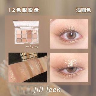 Bảng Mắt Jill Leen 12 Màu Lấp Lánh makeup douyin kèm highlight nhũ lì lâu trôi