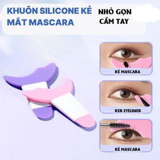Khuôn Kẻ Mắt/Mascara Bằng Silicone Đa Năng Chuyên Nghiệp Tiện Lợi, Tái Sử Dụng Cho Người Mới