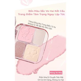 VEECCI Tạo Khối Phấn Má Hồng bắt sáng 4trong1 Sắc Tông Nude Tự Nhiên 9g
