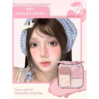 VEECCI Tạo Khối Phấn Má Hồng bắt sáng 4trong1 Sắc Tông Nude Tự Nhiên 9g