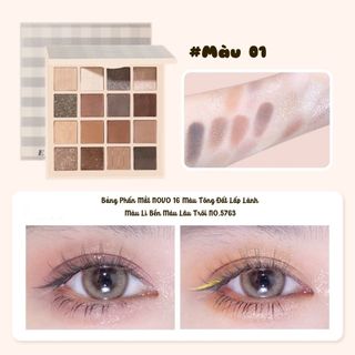 Bảng Phấn Mắt NOVO 16 Màu Tông Đất Lấp Lánh Màu Lì Bền Màu Lâu Trôi NO.5763 Dành Cho Makup Trang Điểm