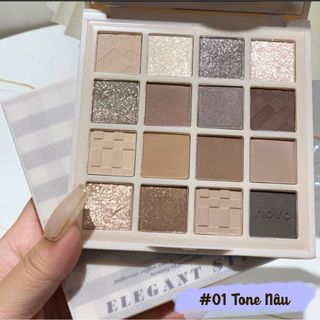Bảng Phấn Mắt NOVO 16 Màu Tông Đất Lấp Lánh Màu Lì Bền Màu Lâu Trôi NO.5763 Dành Cho Makup Trang Điểm