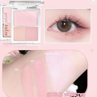 Bảng Phấn Mắt Kèm Highlight Và Má Hồng 3 Ô GOGO TALES (GT644) Sweet Diary Blusher Eyeshadow Palette giá sỉ