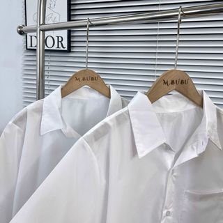 Sơ mi học sinh tay lỡ có túi chất lụa mềm mịn, freesize form unisex 55kg