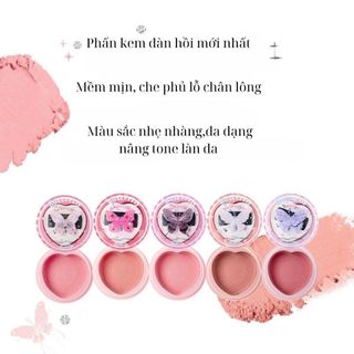 Phấn Má Hồng Đơn Sắc Lâu Trôi Herorange Butterfly HR590 Chống Thấm Nước Mềm Mịn Tự Nhiên KÈM BÔNG MÚT